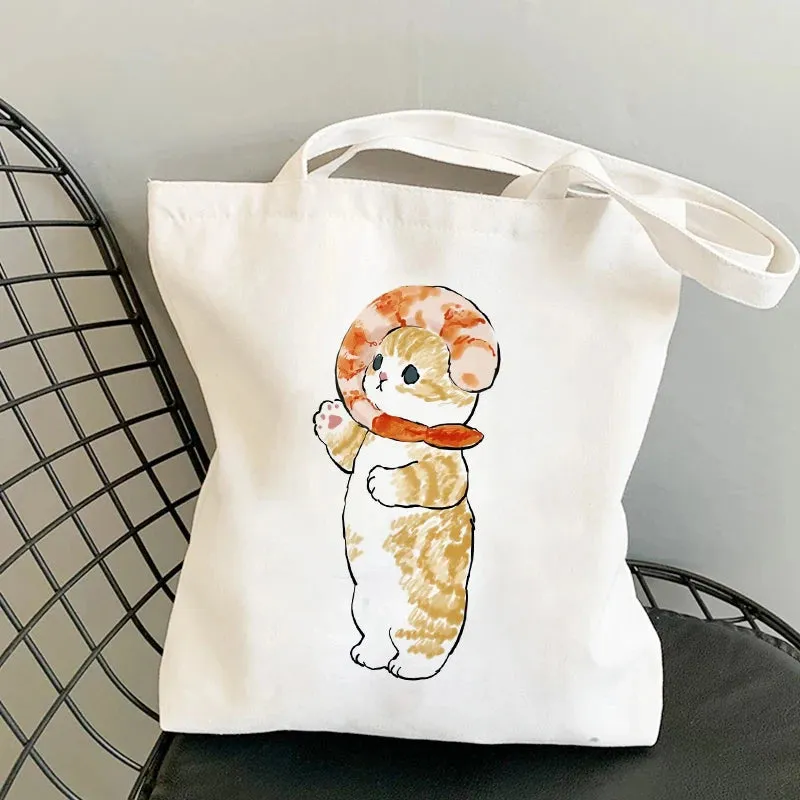 Kawaii Cat Canvas Tote: Adorable Shoulder Bag for Fashionable Girls 🐾🌟