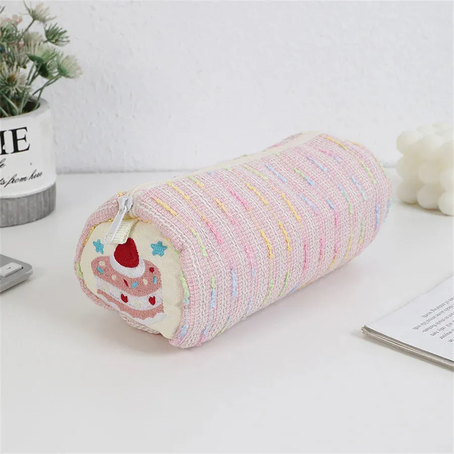 Kawaii Strawberry Cake Zipper Makeup Bag 🍓✨ | Cute Cartoon Pencil Case & Cosmetic Organizer for Girls 🎀🌈