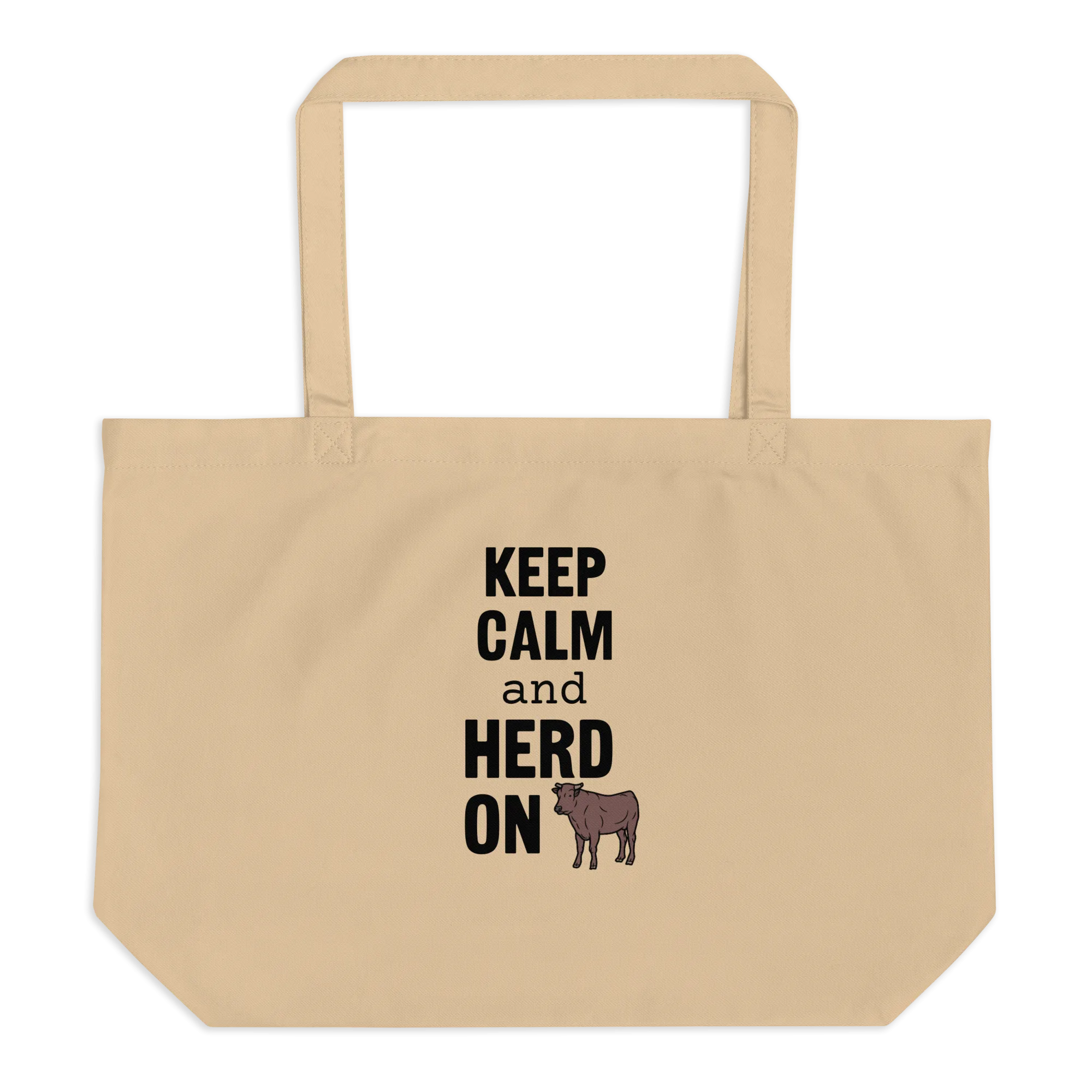 Keep Calm & Cattle Herd On X-Large Tote/ Shopping Bags