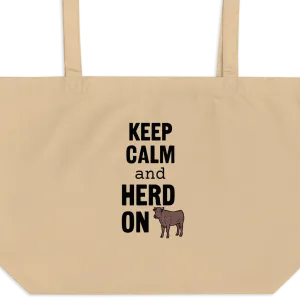 Keep Calm & Cattle Herd On X-Large Tote/ Shopping Bags