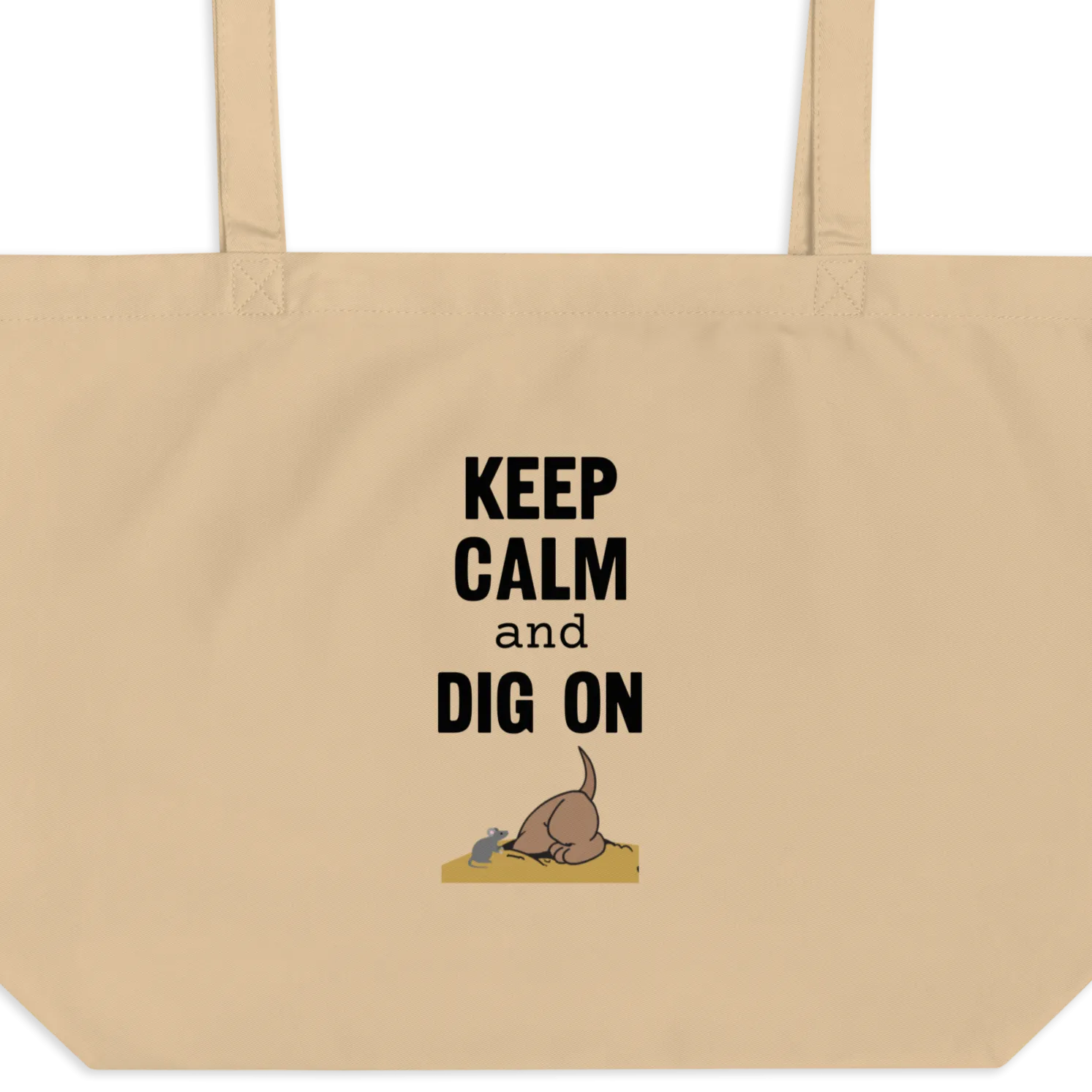 Keep Calm & Dig On Earthdog X-Large Tote/ Shopping Bags