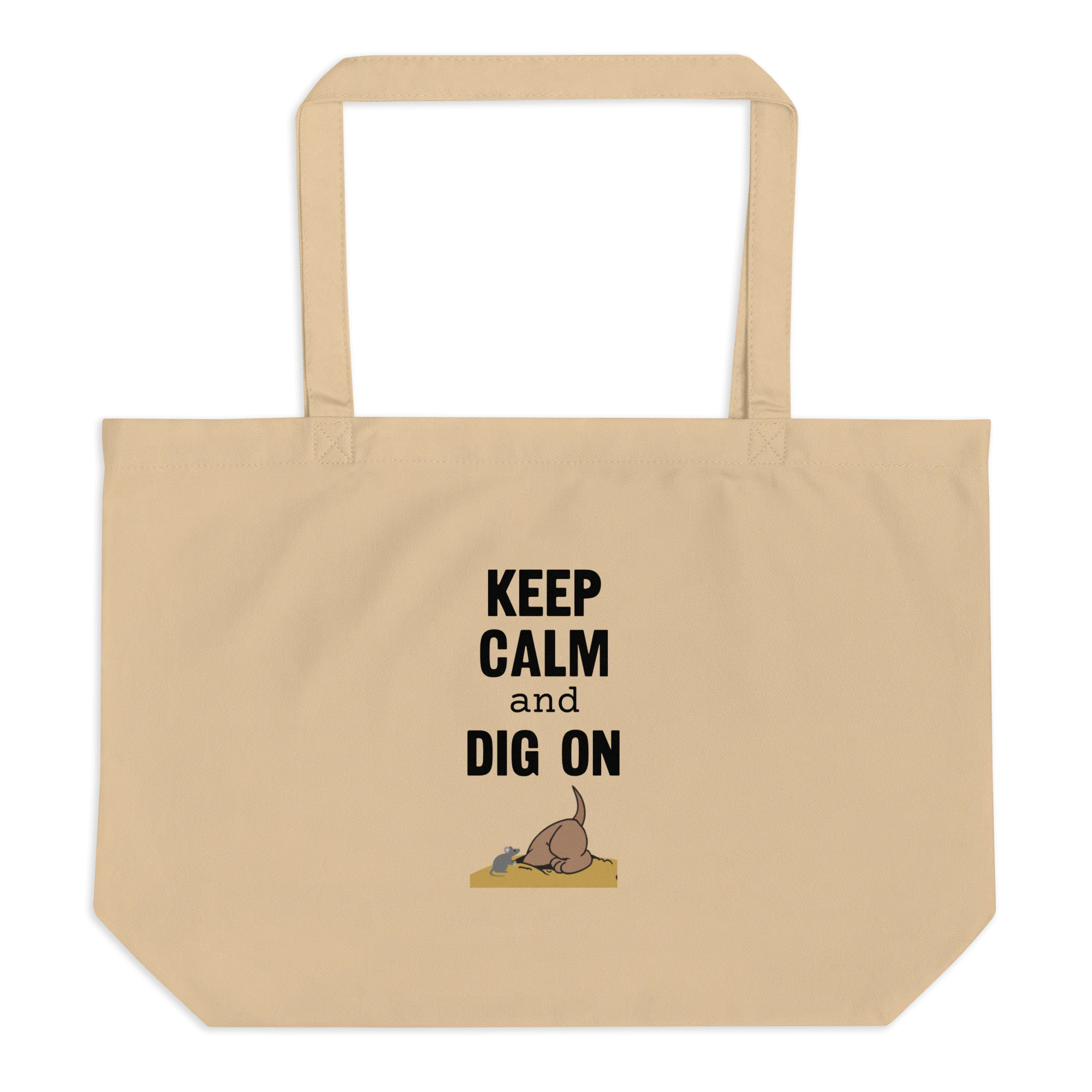 Keep Calm & Dig On Earthdog X-Large Tote/ Shopping Bags