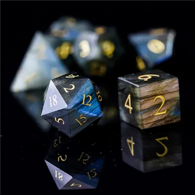 Labradorite - Gemstone Engraved with Gold