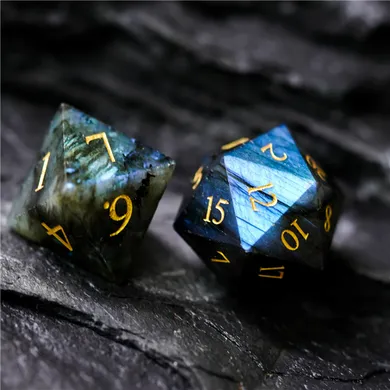 Labradorite - Gemstone Engraved with Gold