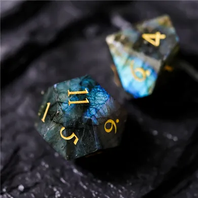 Labradorite - Gemstone Engraved with Gold