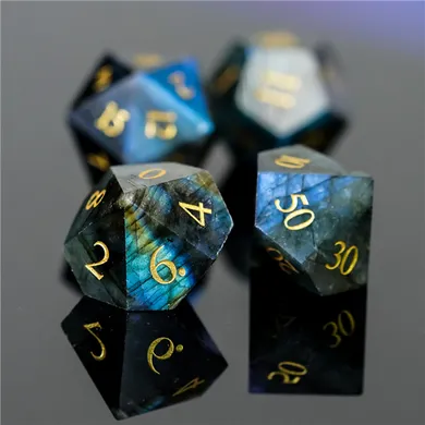 Labradorite - Gemstone Engraved with Gold
