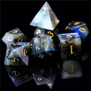 Labradorite - Gemstone Engraved with Gold