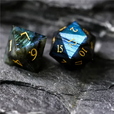 Labradorite - Gemstone Engraved with Gold