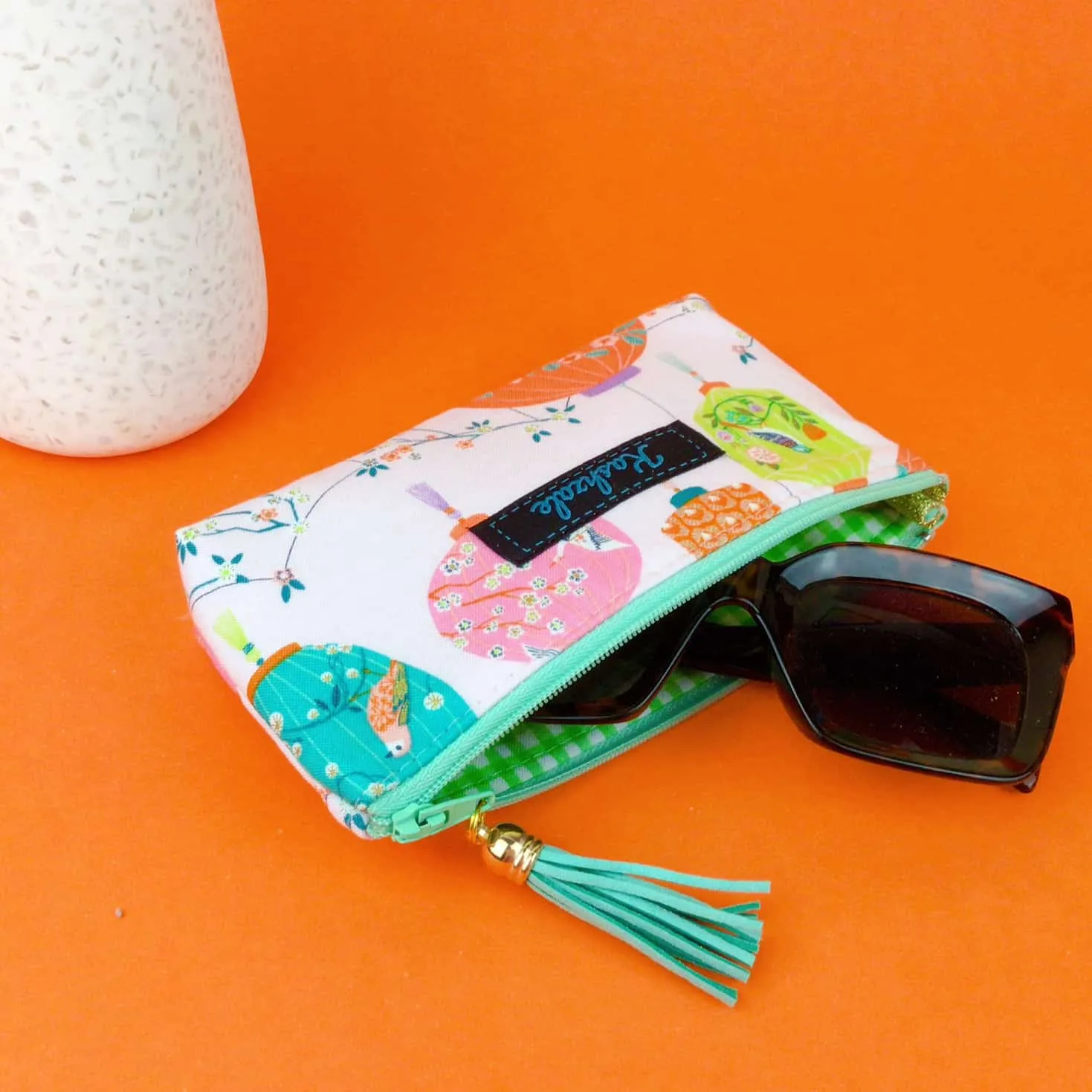 Lanterns Sunglasses bag, glasses case. Pale Pink Glasses Case.
