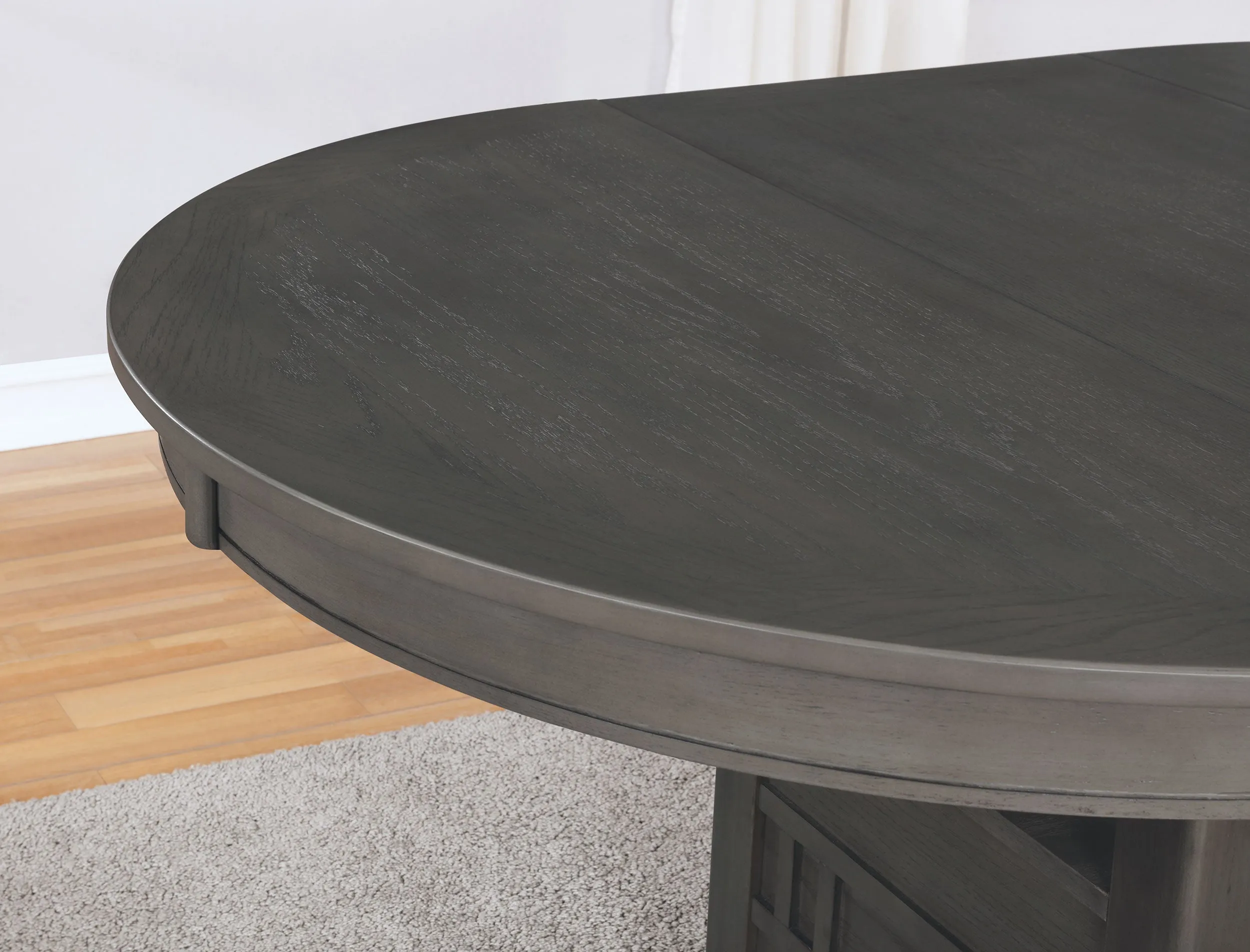 Lavon 5-piece Oval Extension Leaf Dining Set Medium Grey