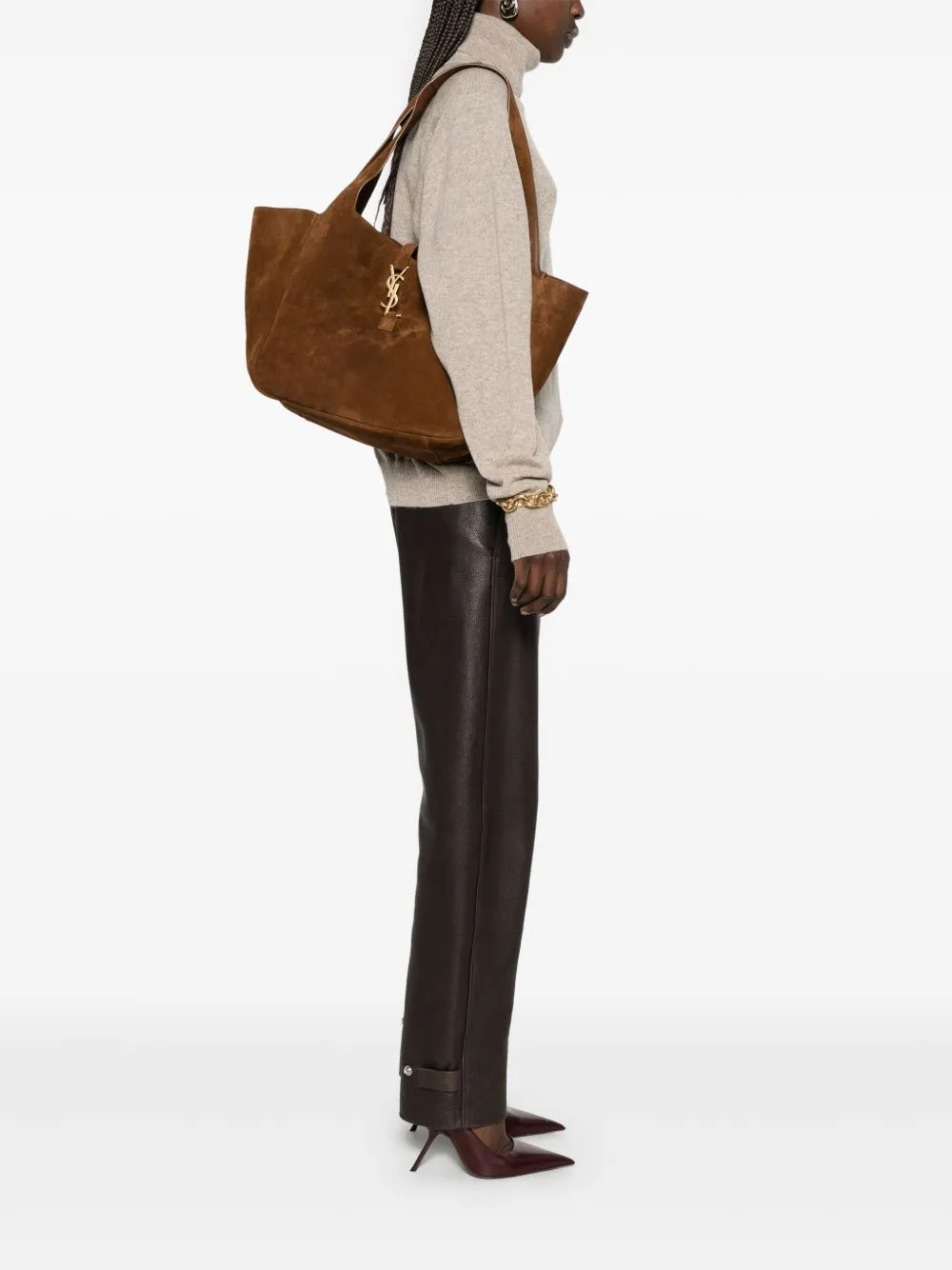 Le 5 à 7 bea suede leather tote bag