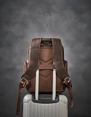 Leather Laptop Backpack Rucksack Men bag