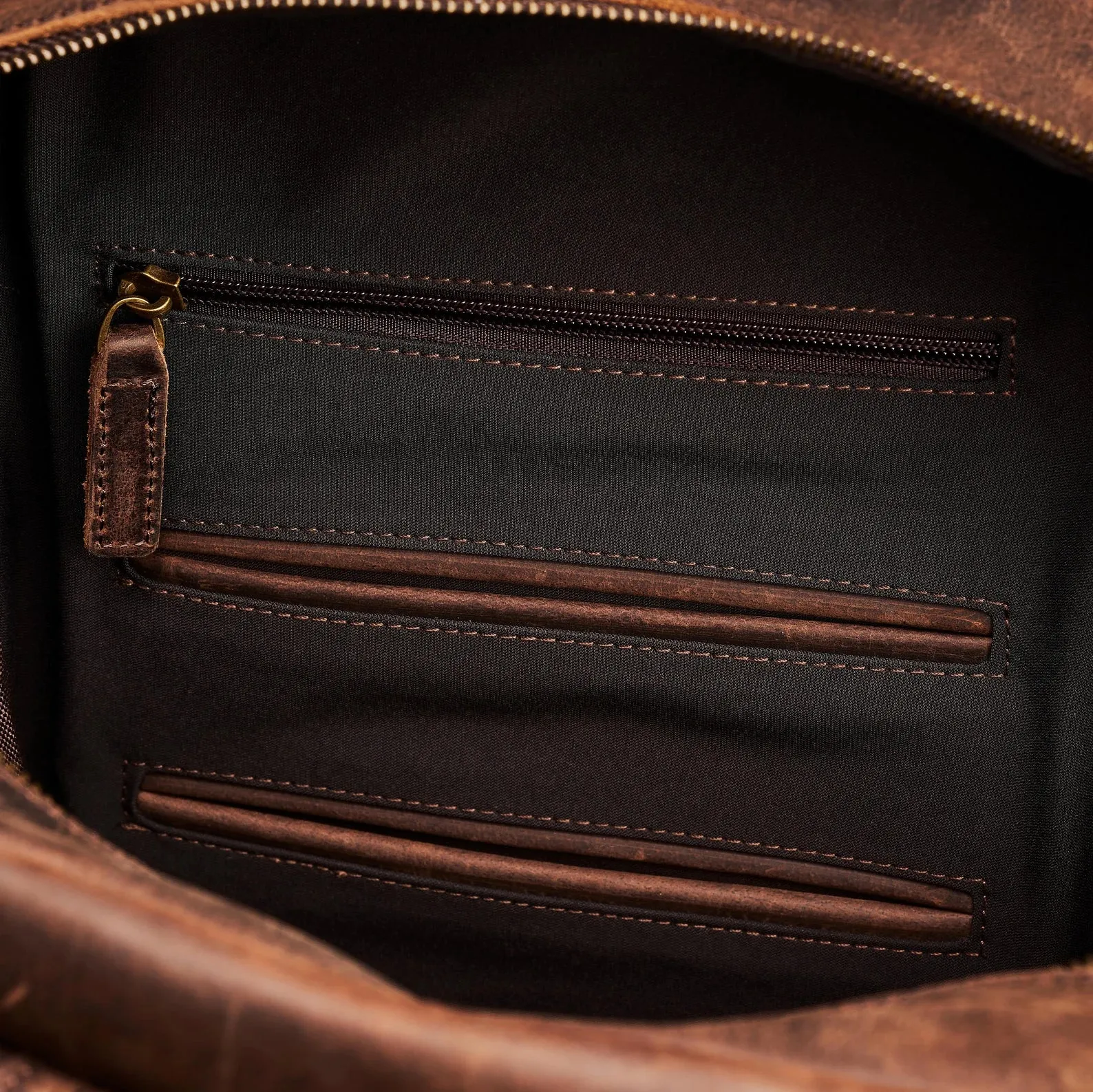 Leather Rucksack with Leather Backpack