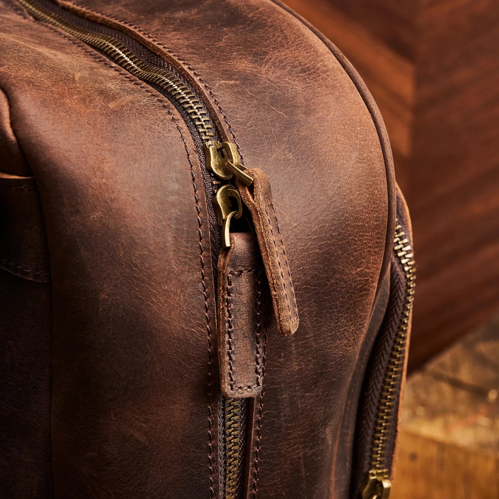 Leather Rucksack with Leather Backpack
