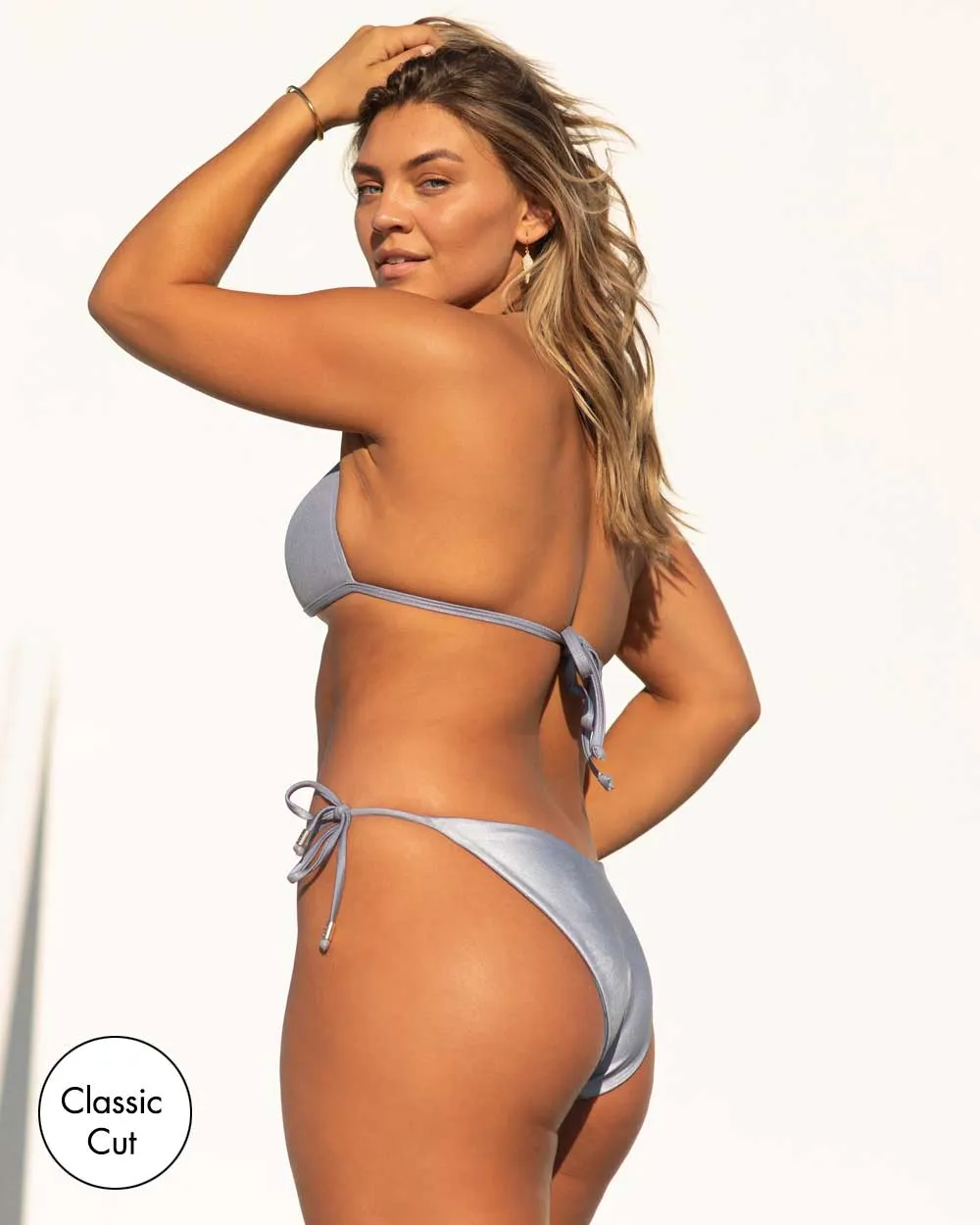 Leatherette Triangle Bikini Top & Side Tie Bottom