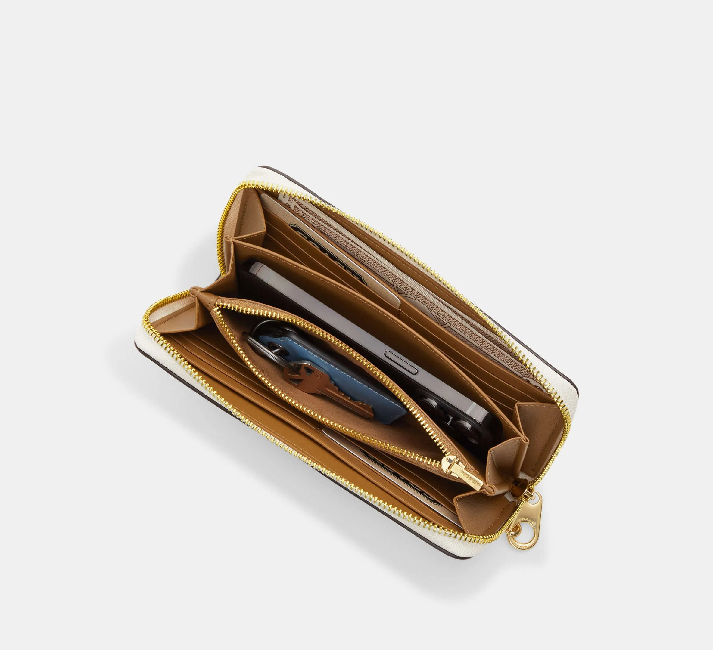 Long Zip Around Wallet In Signature Canvas