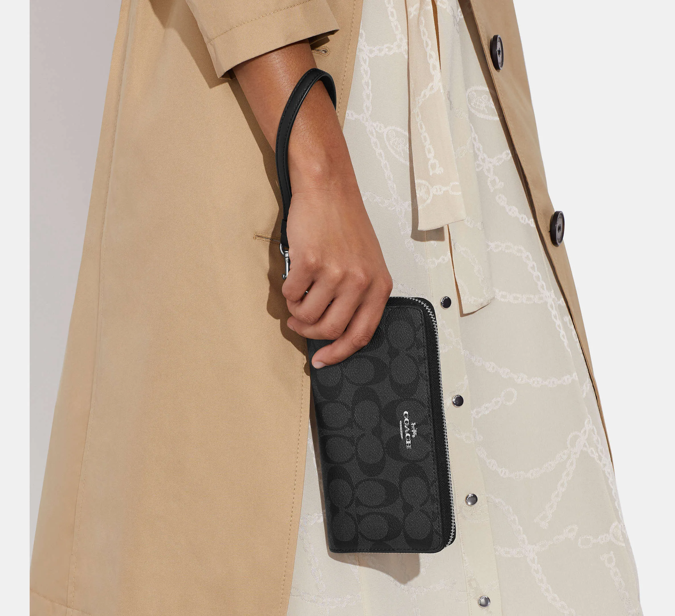 Long Zip Around Wallet In Signature Canvas