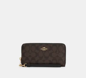 Long Zip Around Wallet In Signature Canvas