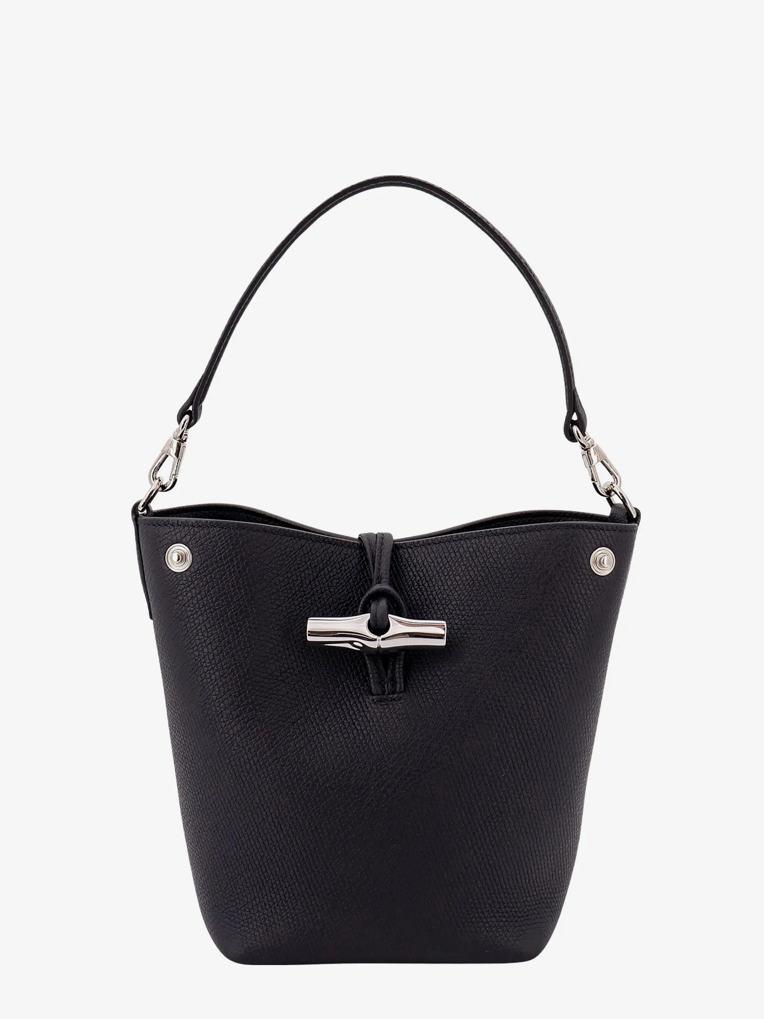 Longchamp Paris Le Roseau Leather Bag With Lateral Snap Buttons