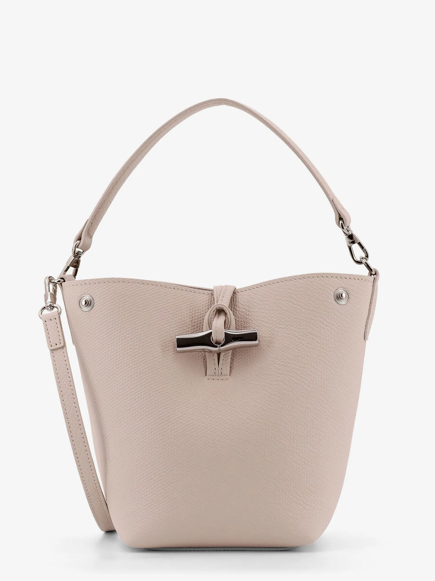 Longchamp Paris Le Roseau Leather Bag With Lateral Snap Buttons