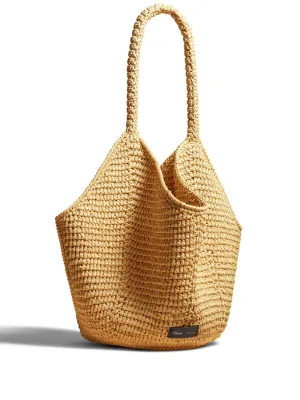 Lotus medium rafia tote