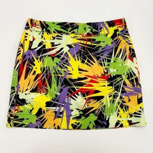 Loudmouth Multicolor Splatterific Splatter Paint Print Mini Skort Skirt Size 6