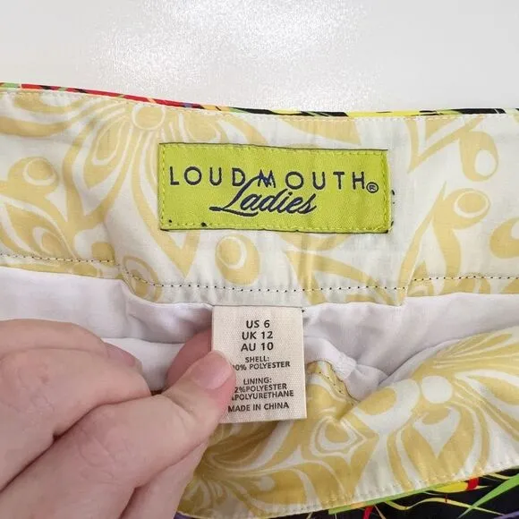 Loudmouth Multicolor Splatterific Splatter Paint Print Mini Skort Skirt Size 6