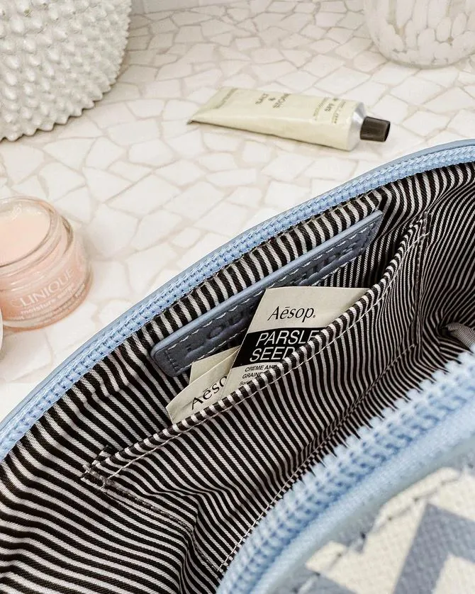 LOUENHIDE Baby Audrey Makeup Bag - Chevron Jacaranda