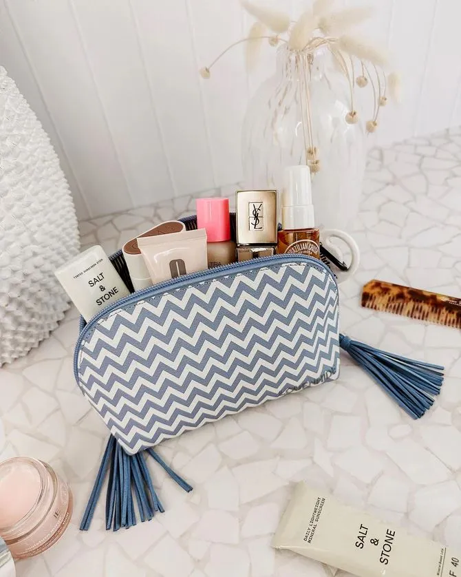LOUENHIDE Baby Audrey Makeup Bag - Chevron Jacaranda