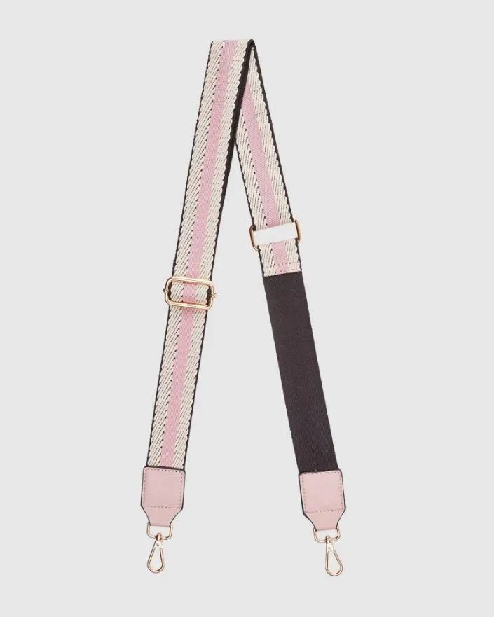 LOUENHIDE Gilly Guitar Strap - Stripe Pink/Black