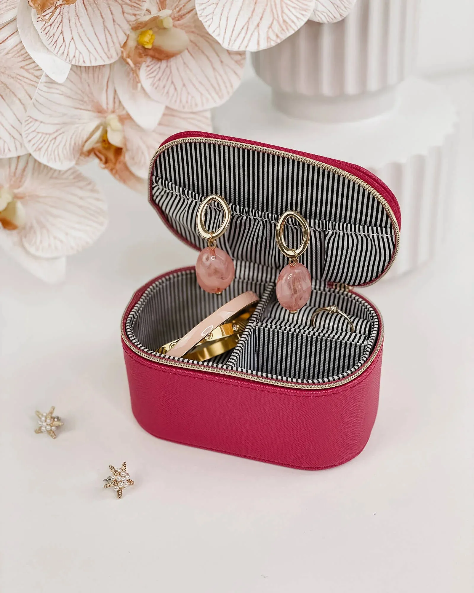 LOUENHIDE Olive Jewellery Box - Raspberry