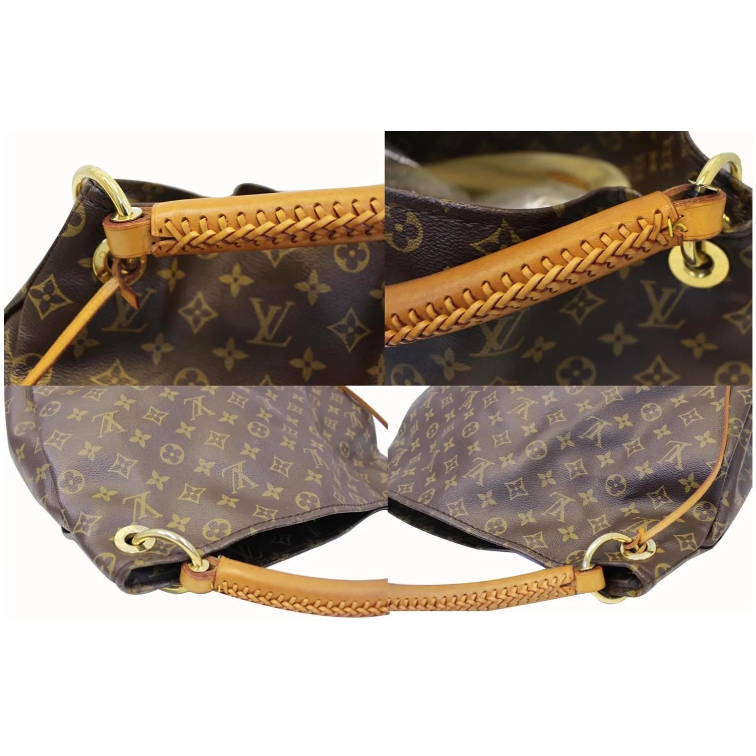LOUIS VUITTON Artsy MM Monogram Canvas Shoulder Bag Brown