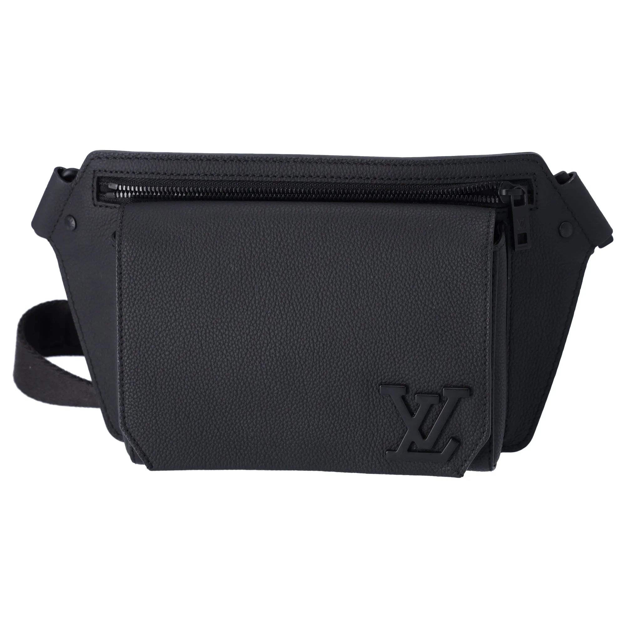 Louis Vuitton Bum Bag LV Aerogram M57081 Black Noir Grain Leather