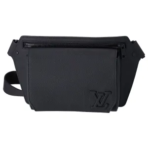 Louis Vuitton Bum Bag LV Aerogram M57081 Black Noir Grain Leather