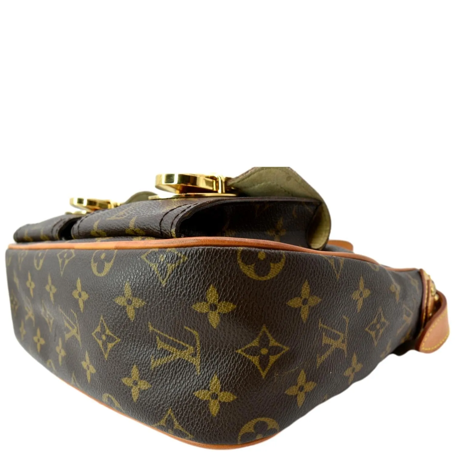 LOUIS VUITTON Hudson GM Monogram Canvas Shoulder Bag Brown