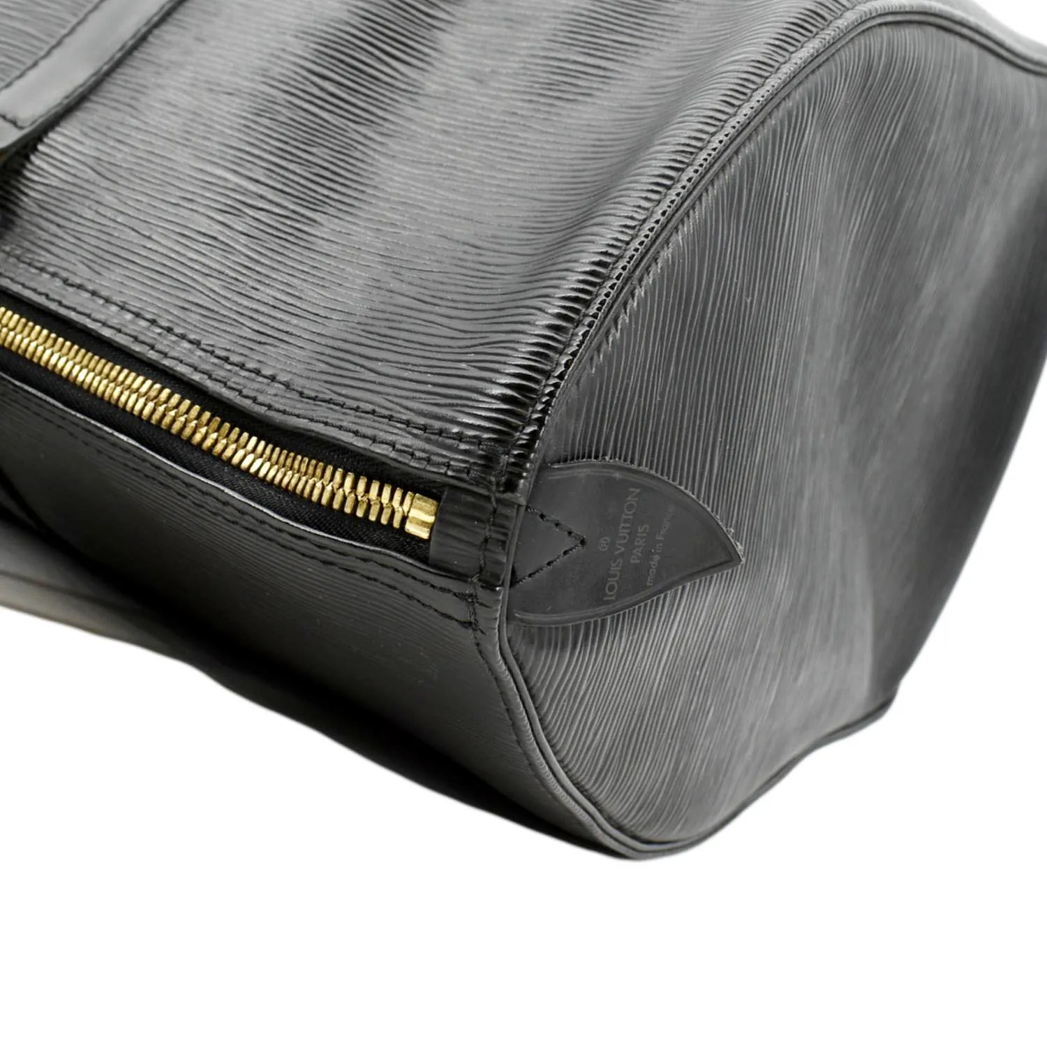 LOUIS VUITTON Keepall 45 Epi Leather Travel Bag Black