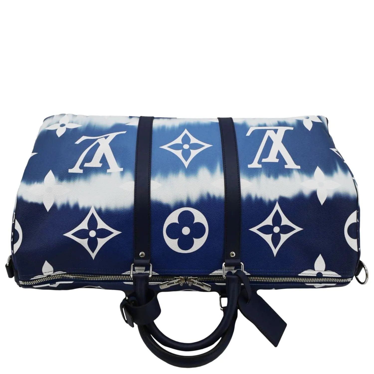 LOUIS VUITTON Keepall 50 Monogram Escale Bandouliere Canvas Travel Bag Blue