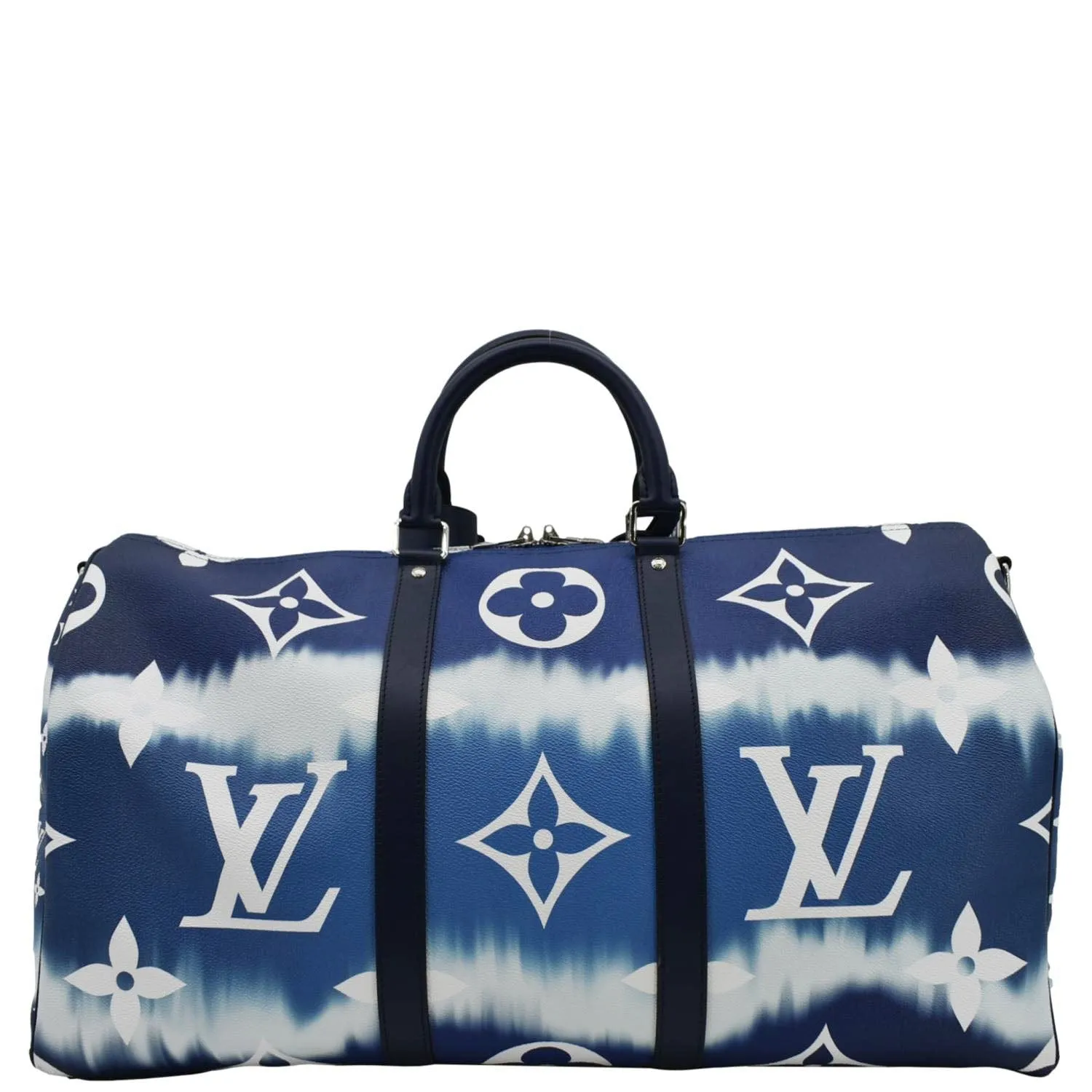 LOUIS VUITTON Keepall 50 Monogram Escale Bandouliere Canvas Travel Bag Blue