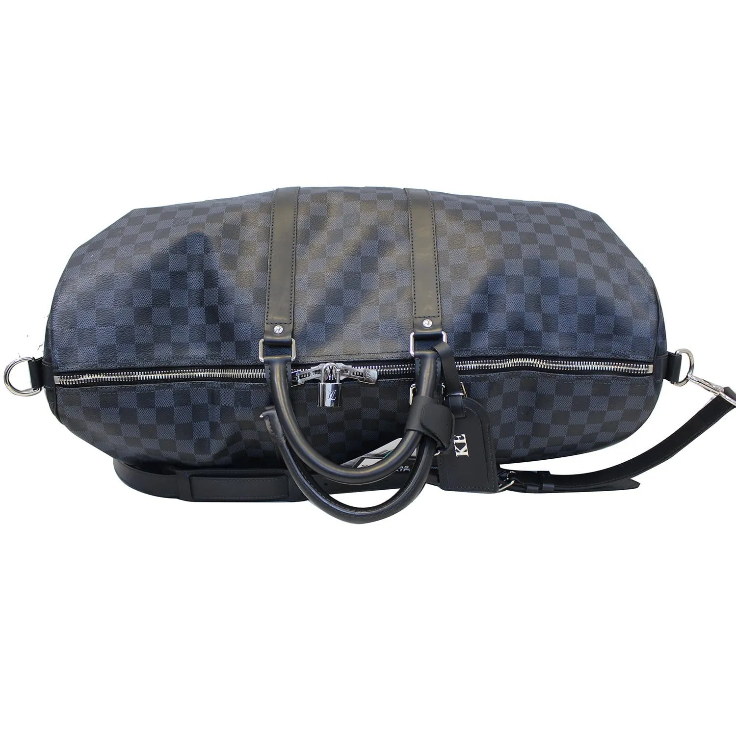 LOUIS VUITTON Keepall 55  Damier Cobalt Canvas Bandouliere Travel Bag