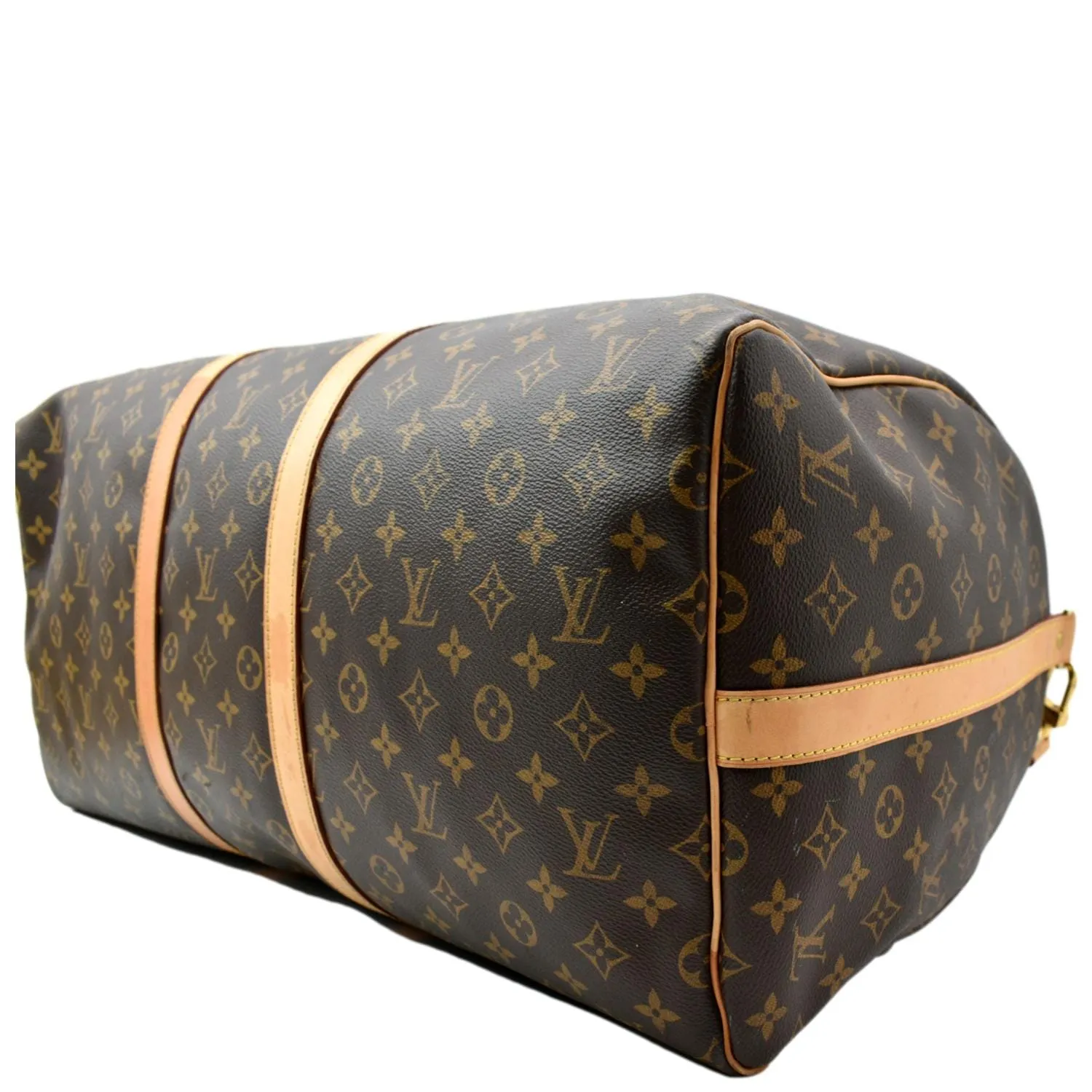 LOUIS VUITTON Keepall 55 Monogram Canvas Travel Bag Brown
