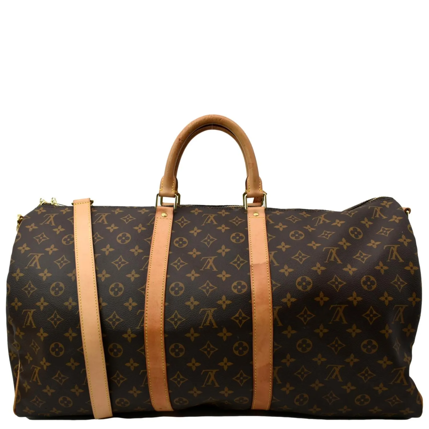 LOUIS VUITTON Keepall 55 Monogram Canvas Travel Bag Brown