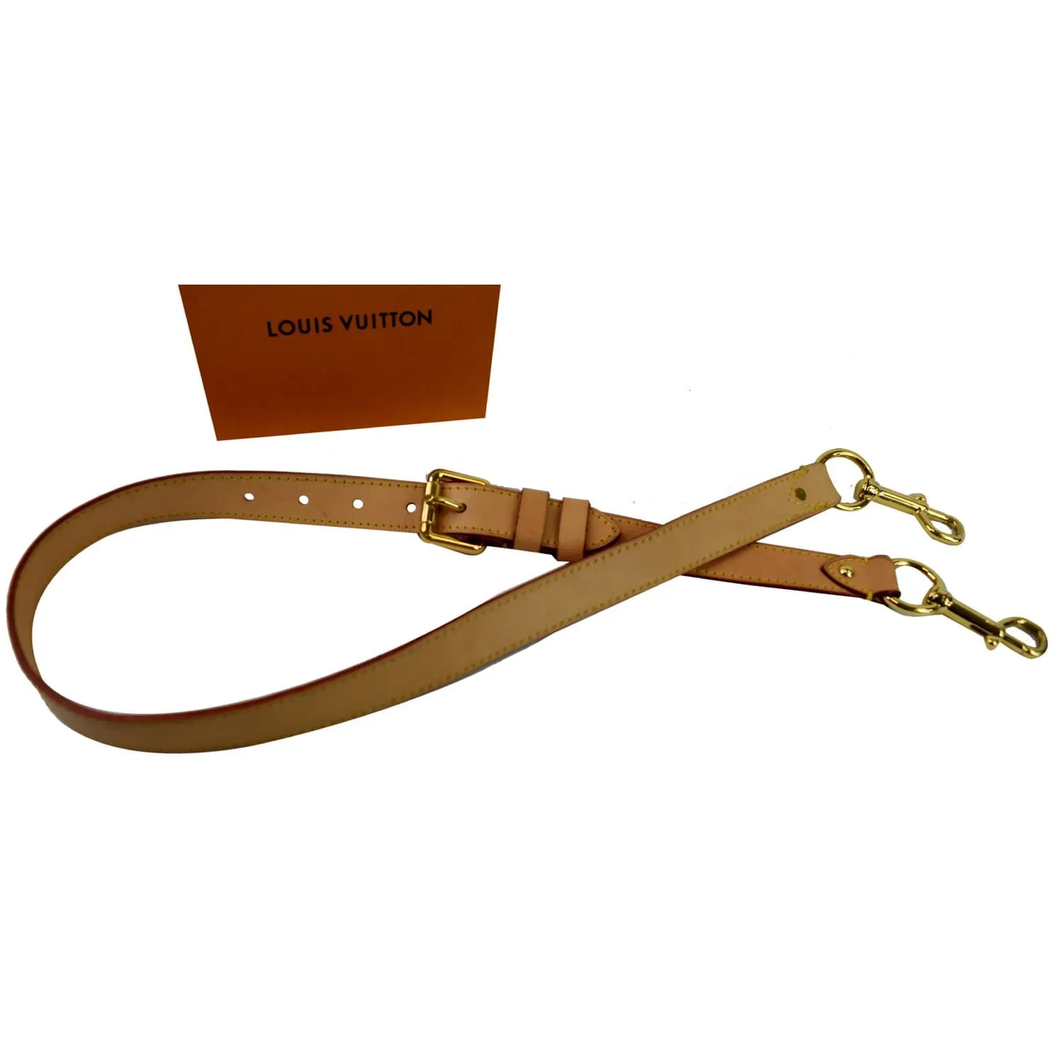 LOUIS VUITTON Leather Shoulder Strap Beige