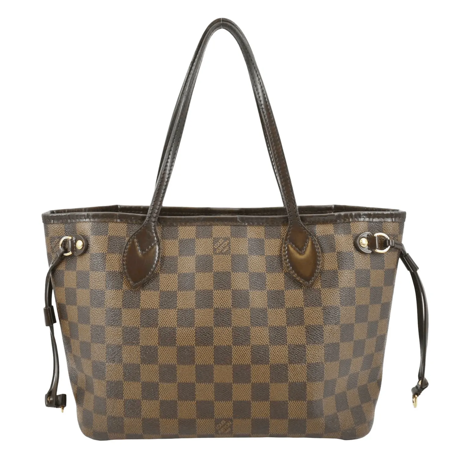 LOUIS VUITTON Neverfull PM Damier Ebene Tote Shoulder Bag Brown