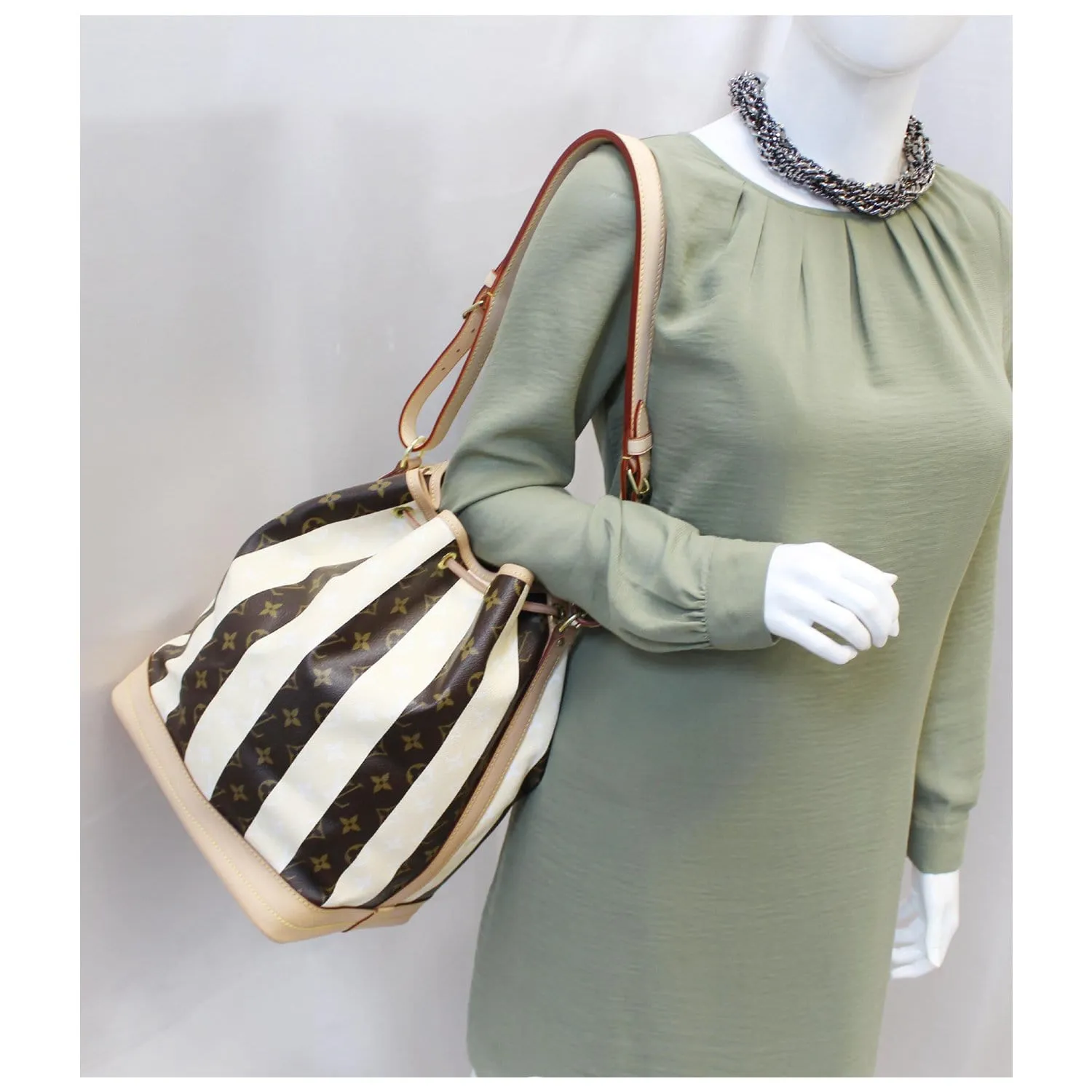 LOUIS VUITTON Noe Large Monogram Rayure Shoulder Bag