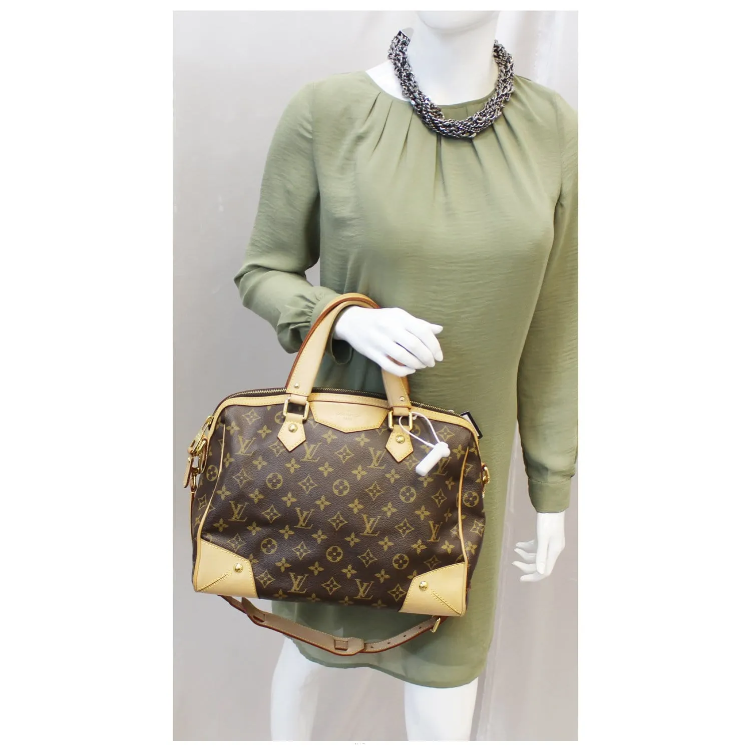 LOUIS VUITTON Retiro PM Monogram Canvas Shoulder Bag Brown