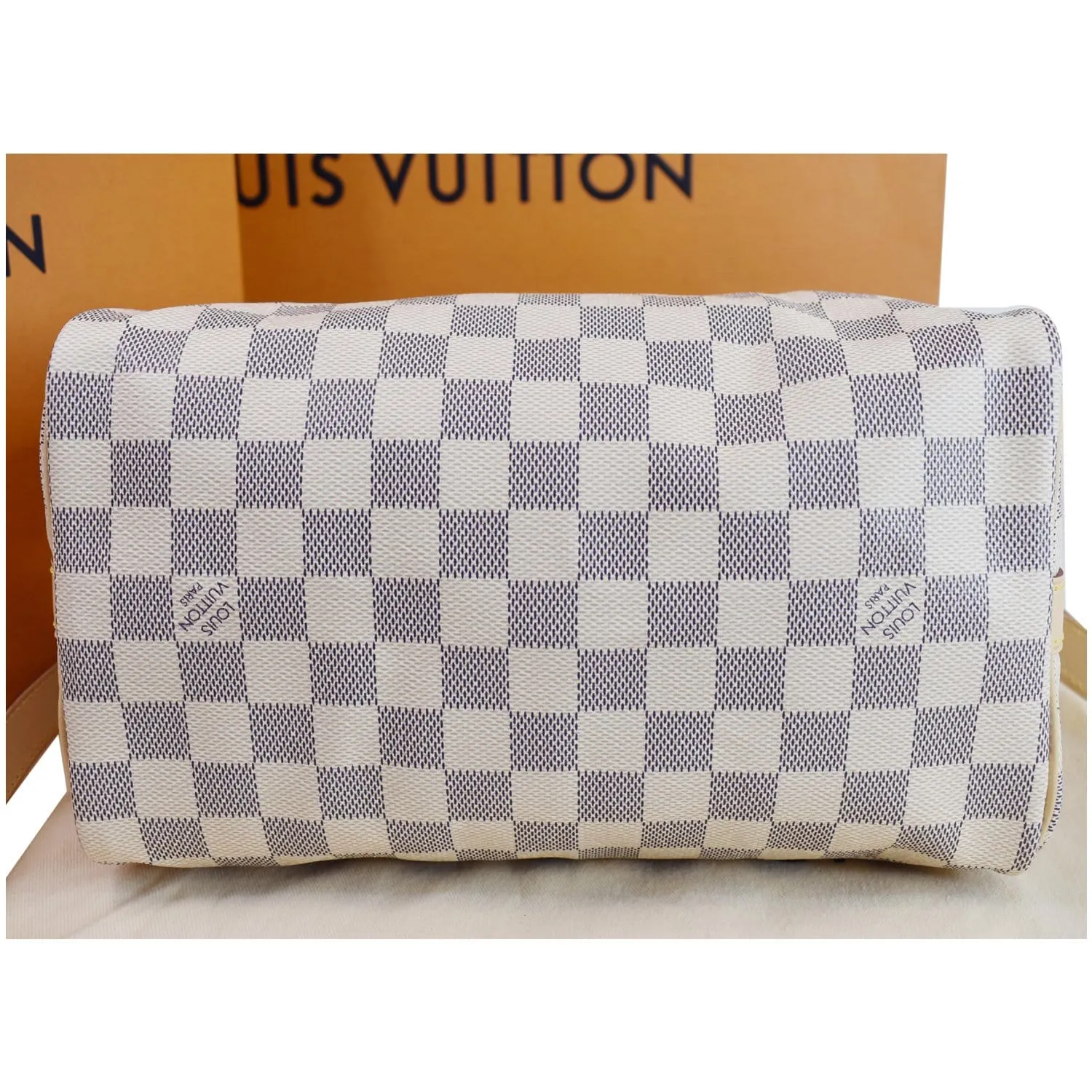 LOUIS VUITTON Speedy 25 Bandouliere Damier Azur Shoulder Bag White