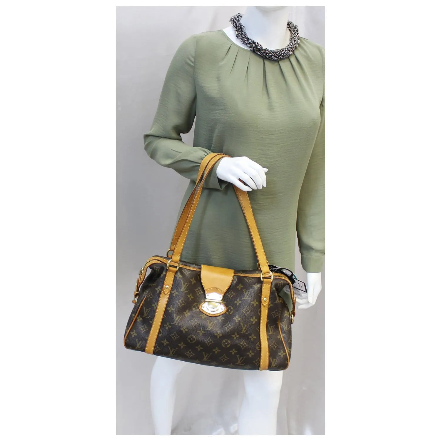 LOUIS VUITTON Stresa PM Monogram Shoulder Bag Brown