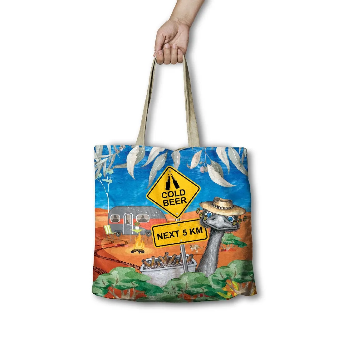 LP REUSABLE SHOPPING BAG 45CM, 10CM GUSSET COLD BEER