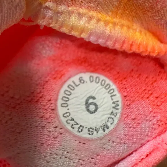Lululemon Energy Bra High Neck Long Line Shibori Grapefruit Florid Orange