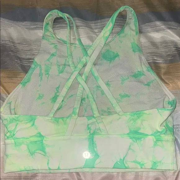 Lululemon Energy Bra High Neck Long Line Shibori Size 8 B-D